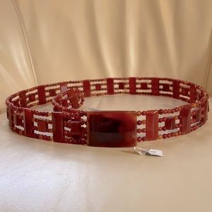 Brown Agate Stone Bead Belt, 41”, NWT